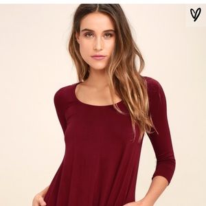 Lulus maroon/wine colored swing dress